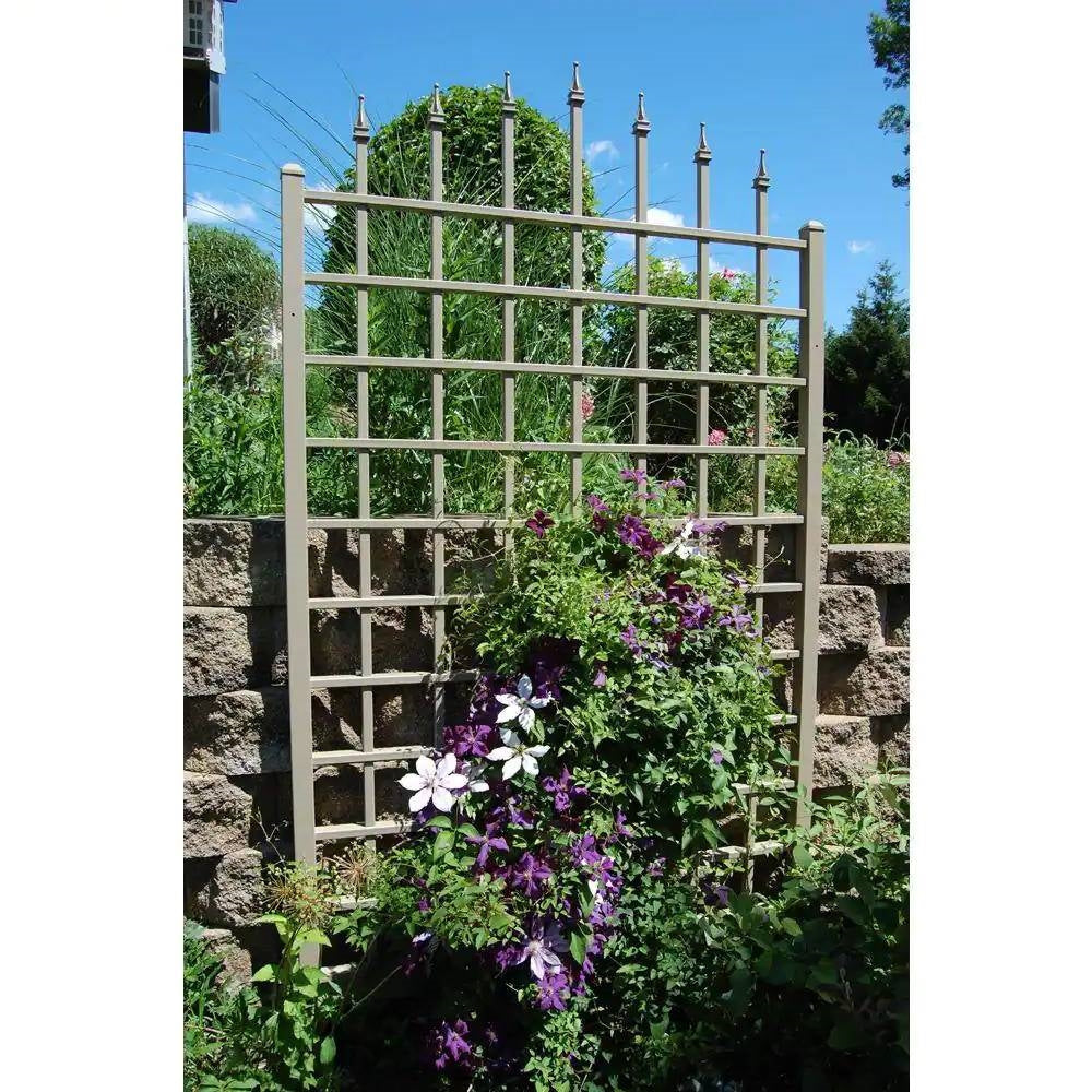8-Foot Outdoor Garden Trellis in Mocha Brown Vinyl PVC-1