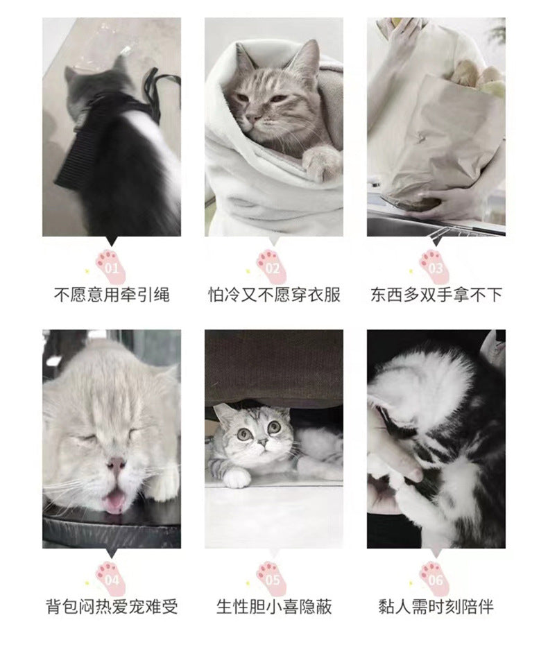 Foldable, Breathable and Lightweight Cat Bag for Carrying Pets When Traveling, Handbag for Pets, Car Bag for Cats