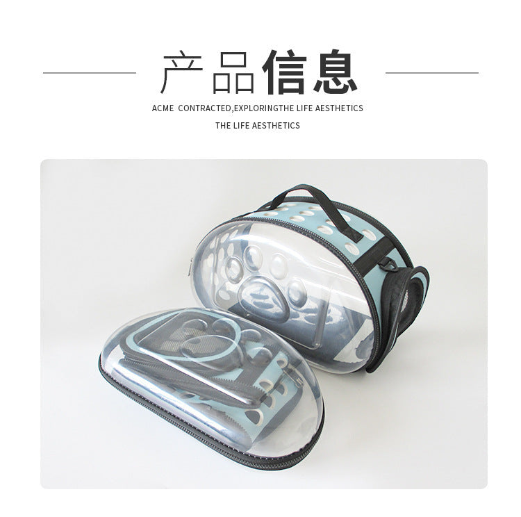 Cross-Border Direct Supply Amazon Pet Bag Portable Transparent Cat and Dog Backpack Foldable Breathable Portable Cat Bag