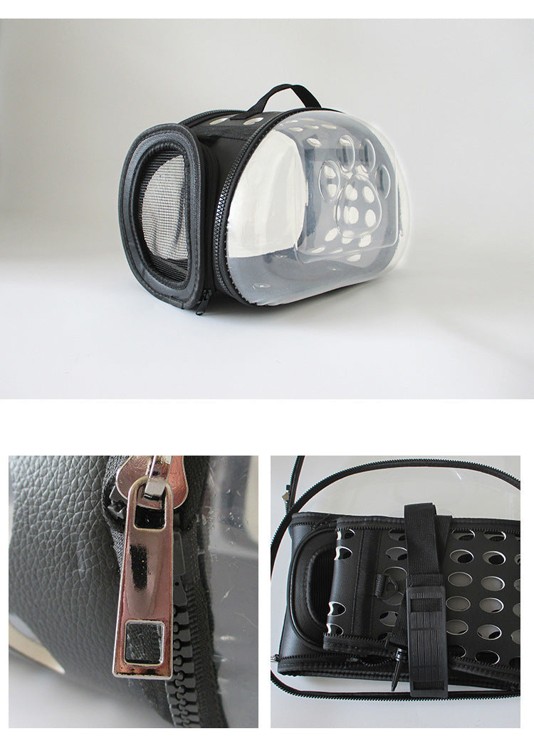 Cross-Border Direct Supply Amazon Pet Bag Portable Transparent Cat and Dog Backpack Foldable Breathable Portable Cat Bag