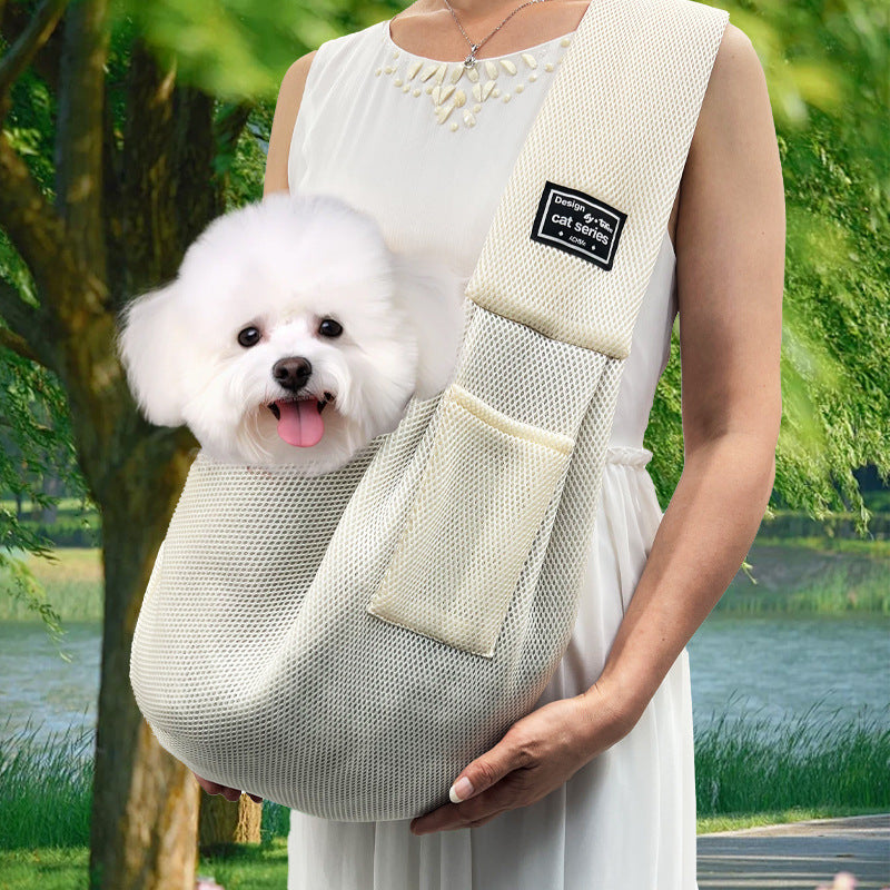 Amazon's Best-Selling Mesh Summer Foldable Shoulder Pet Bag Large Capacity Breathable Portable Travel Cross-Body Cat Bag