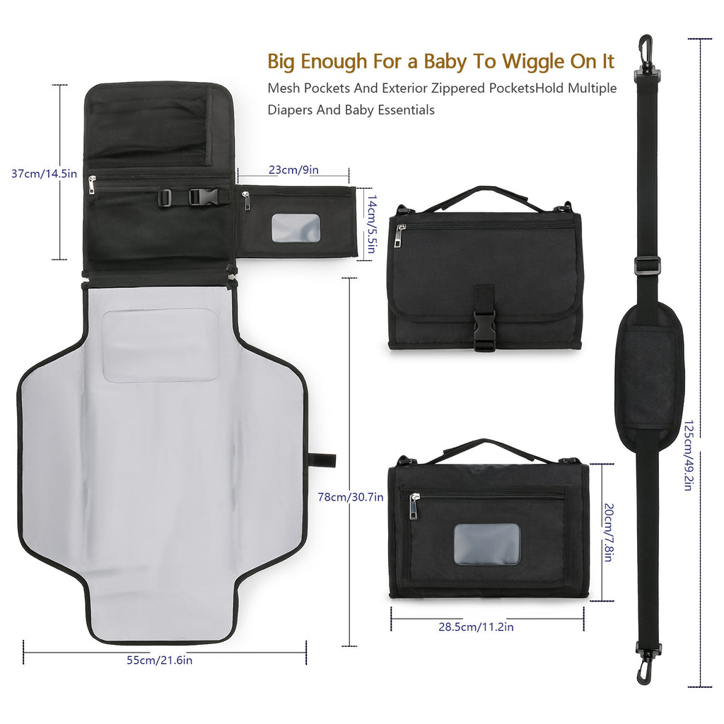 [Low Price Big Sale] Portable Baby Diaper Pad Supplies Outdoor Travel Folding Diapers Include Shoulder Strap Wet Wipes