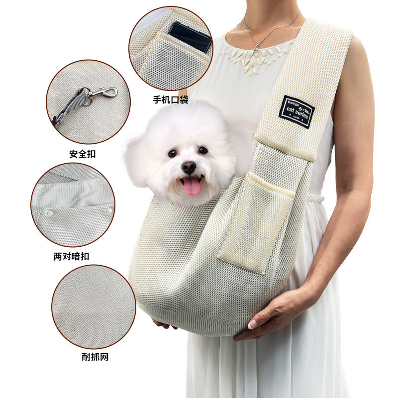 Amazon's Best-Selling Mesh Summer Foldable Shoulder Pet Bag Large Capacity Breathable Portable Travel Cross-Body Cat Bag