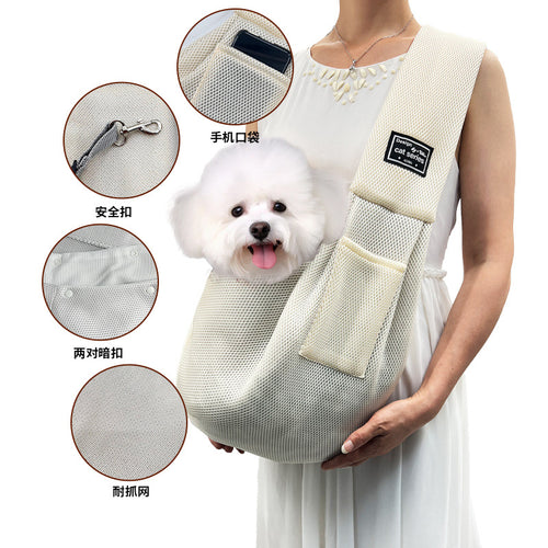Amazon's Best-Selling Mesh Summer Foldable Shoulder Pet Bag Large Capacity Breathable Portable Travel Cross-Body Cat Bag