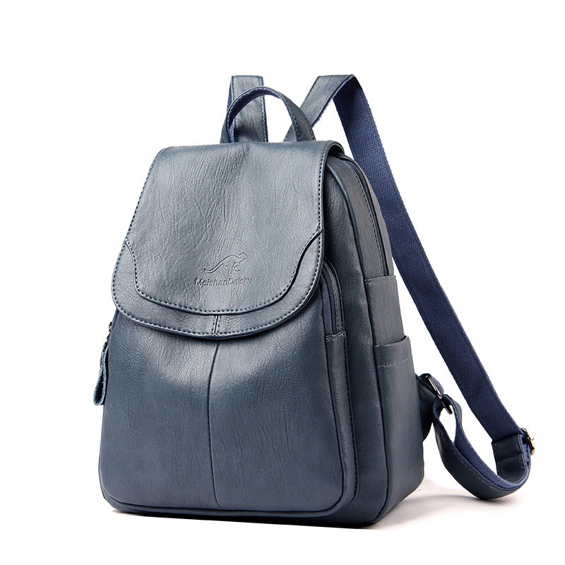 Factory Direct Supply Cross-Border Women's Backpack New Soft Leather Fashion Versatile Backpack Women's Large Capacity Travel Bag