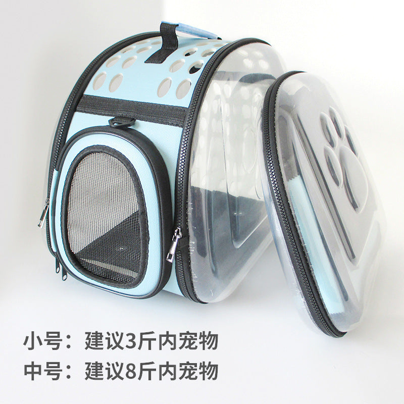 Cross-Border Direct Supply Amazon Pet Bag Portable Transparent Cat and Dog Backpack Foldable Breathable Portable Cat Bag