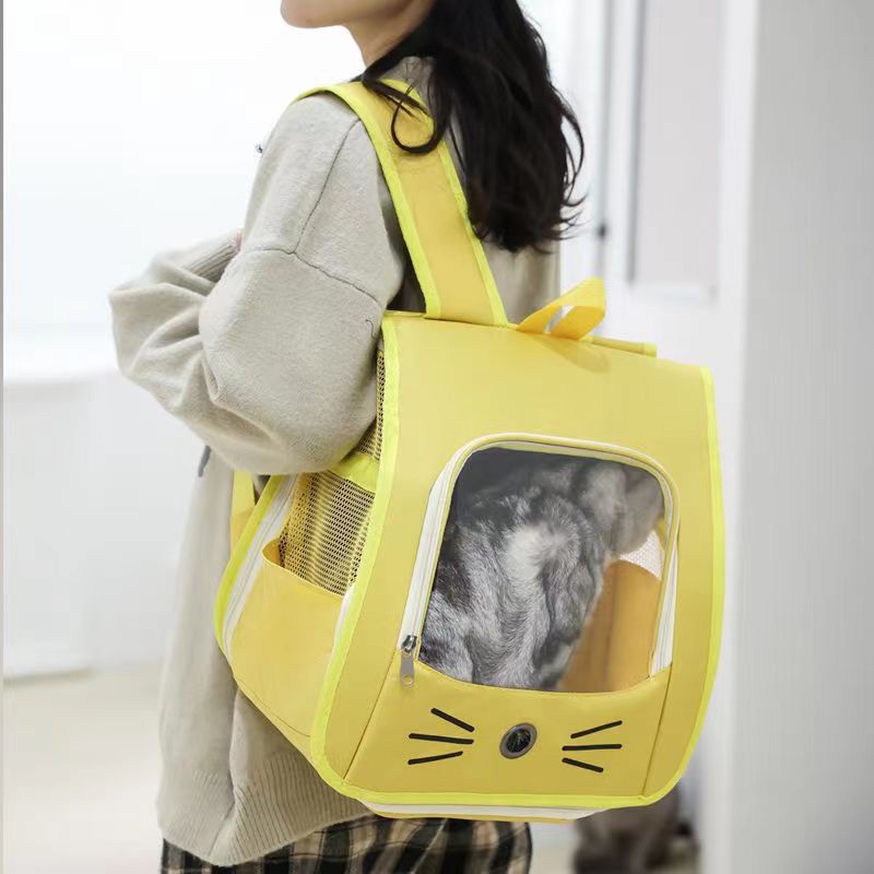 Cross-Border Backpack Cat Bag, Transparent and Visible, Portable Pet Supplies for Outings, Large-Capacity Space Capsule Backpack, Breathable and Lightweight