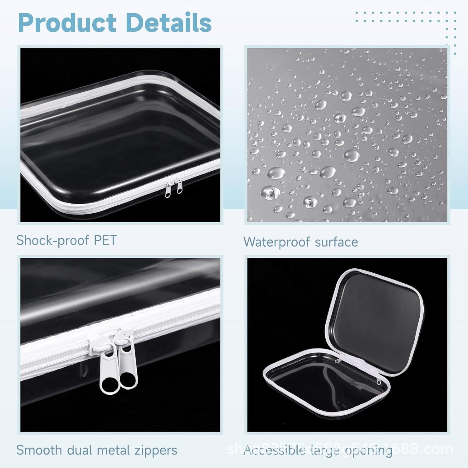 Cross-Border Popular Pet Box Travel Storage Bag Digital Stationery Toiletry Makeup Bag Small Transparent Box Portable
