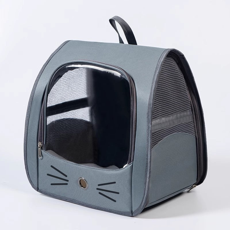 Cross-Border Backpack Cat Bag, Transparent and Visible, Portable Pet Supplies for Outings, Large-Capacity Space Capsule Backpack, Breathable and Lightweight