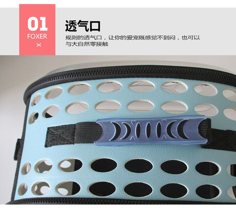 Cross-Border Direct Supply Amazon Pet Bag Portable Transparent Cat and Dog Backpack Foldable Breathable Portable Cat Bag