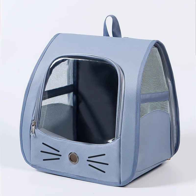 Cross-Border Backpack Cat Bag, Transparent and Visible, Portable Pet Supplies for Outings, Large-Capacity Space Capsule Backpack, Breathable and Lightweight