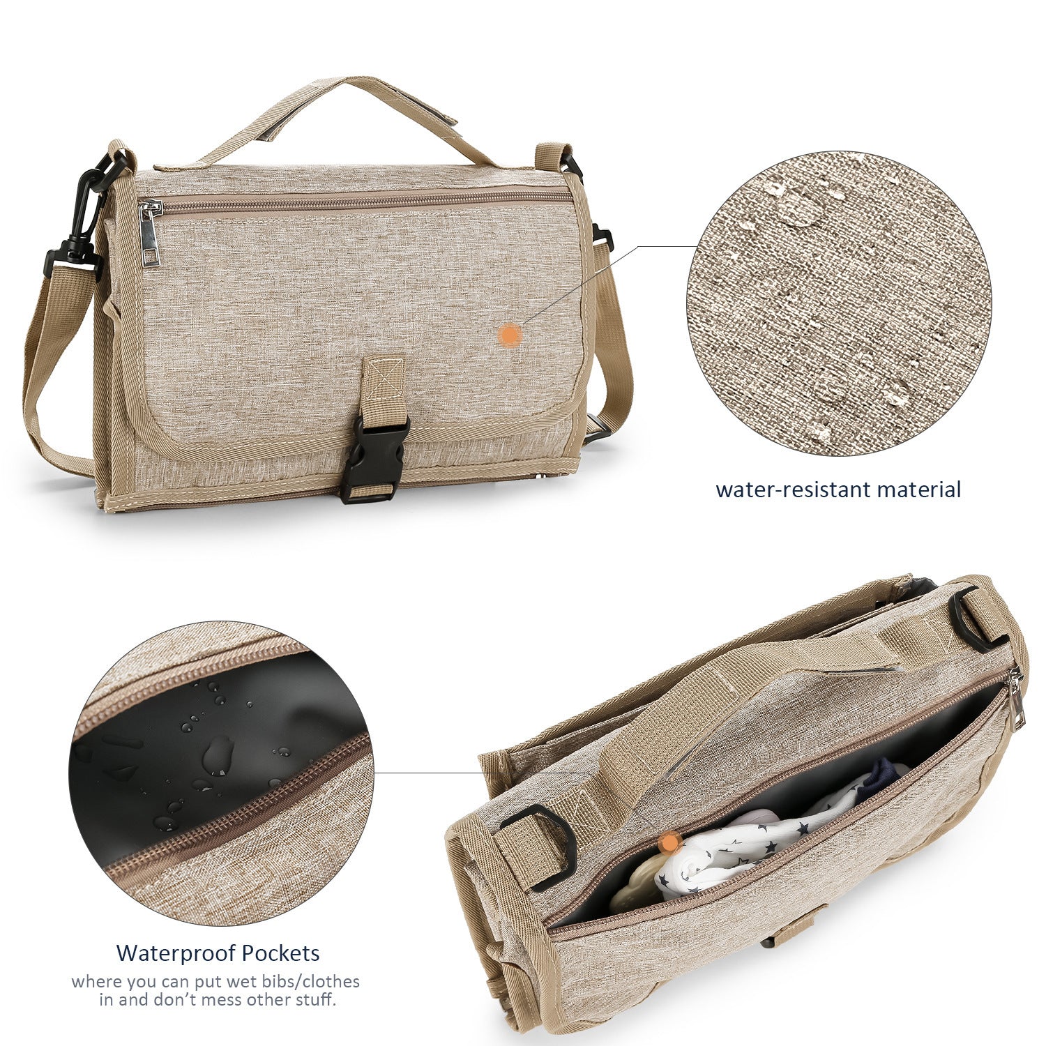 [Low Price Big Sale] Portable Baby Diaper Pad Supplies Outdoor Travel Folding Diapers Include Shoulder Strap Wet Wipes