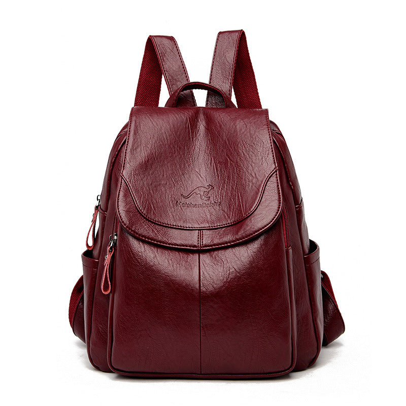 Factory Direct Supply Cross-Border Women's Backpack New Soft Leather Fashion Versatile Backpack Women's Large Capacity Travel Bag