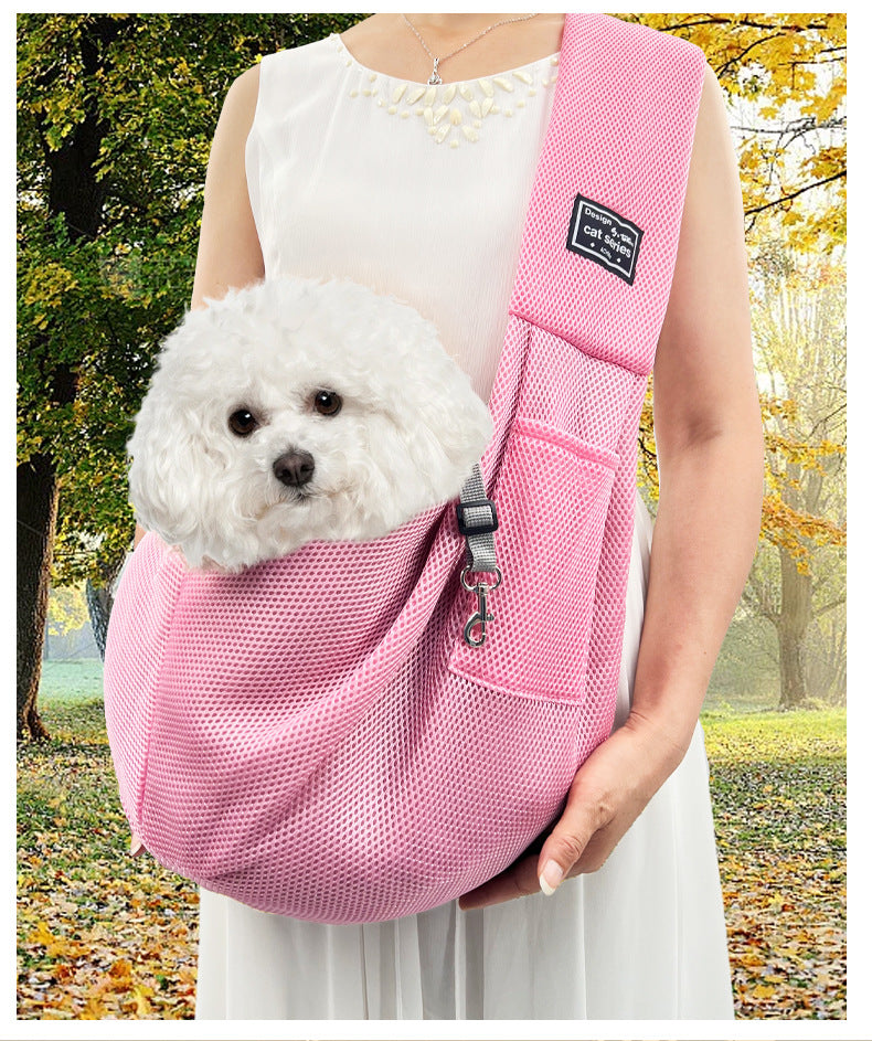 Amazon's Best-Selling Mesh Summer Foldable Shoulder Pet Bag Large Capacity Breathable Portable Travel Cross-Body Cat Bag