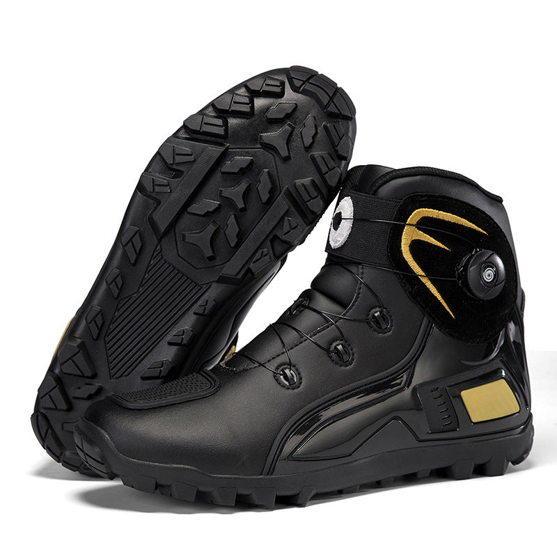 Cross-Border Supply Men's Motorcycle Shoes Large Size Motorcycle Riding Shoes Men's Rider Four-Season Sneakers Motorcycle Travel Equipment