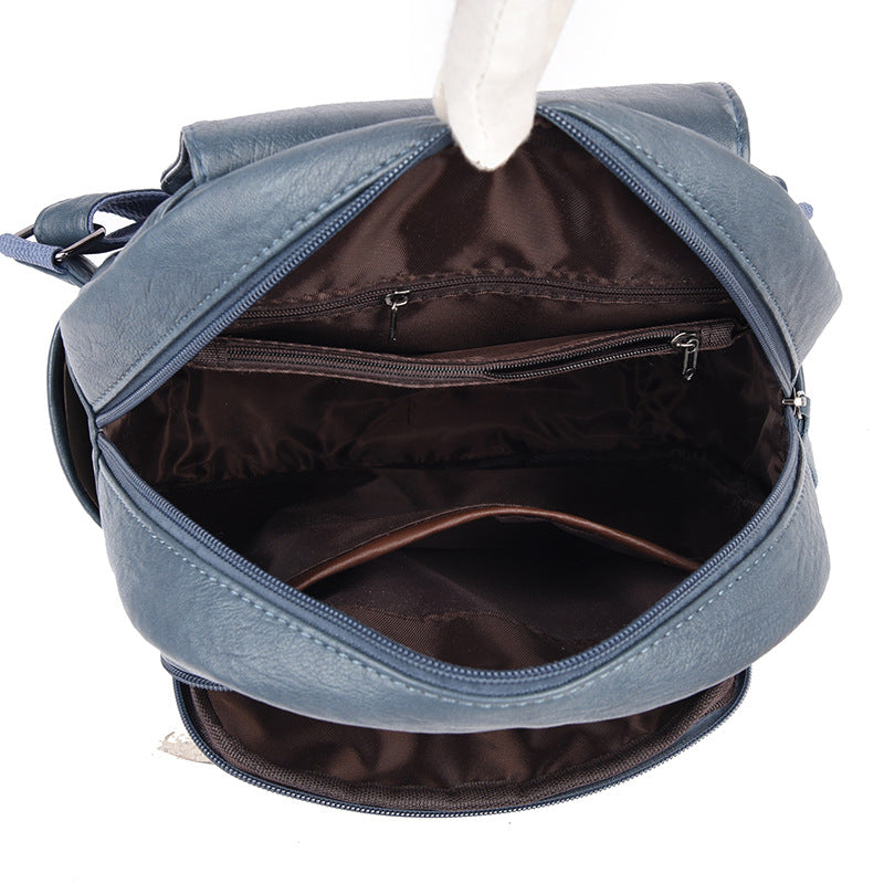 Factory Direct Supply Cross-Border Women's Backpack New Soft Leather Fashion Versatile Backpack Women's Large Capacity Travel Bag
