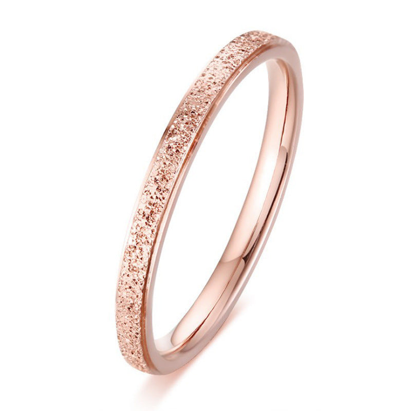 Hot Stainless Steel Single and Double Rows Full Diamond Titanium Steel Couple Rings for Women with Small Square Diamonds Personalized Simple Card Plus Titanium Steel Rings
