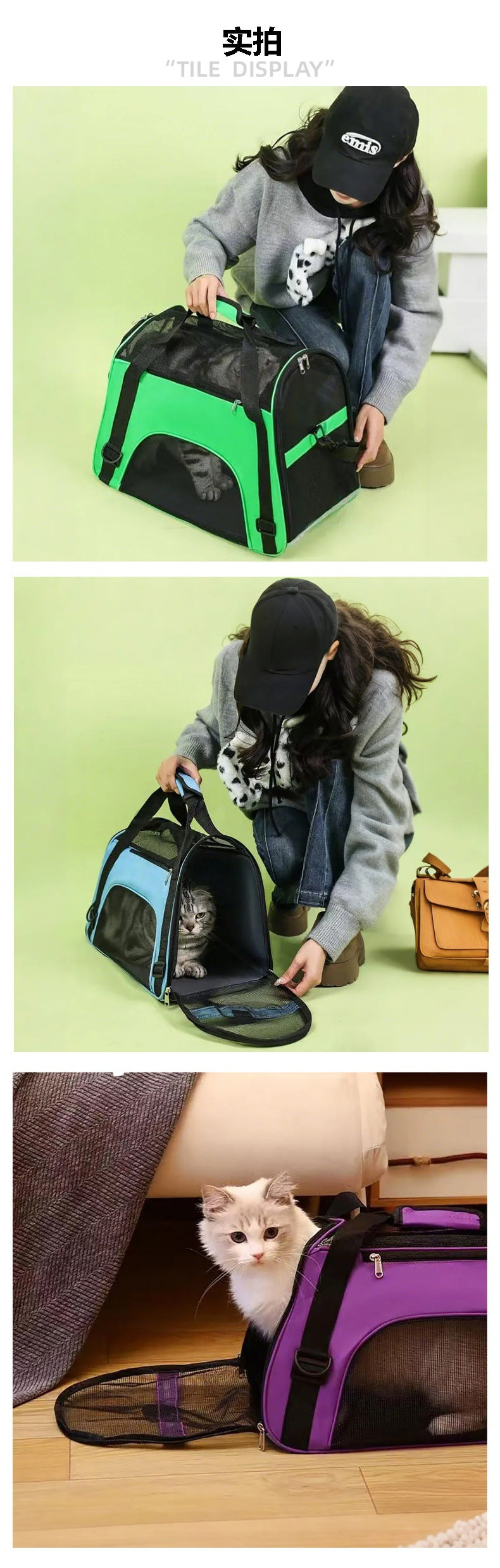 Cat Bag Pet Bag Dog Going Out Portable Portable Pack Exas-large Breathable Bag Backpack with Cage Travel Box