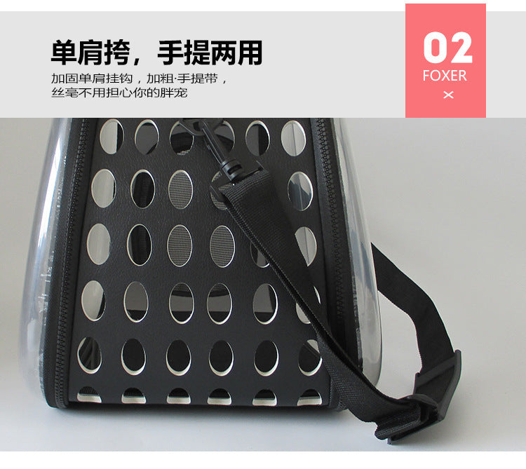 Cross-Border Direct Supply Amazon Pet Bag Portable Transparent Cat and Dog Backpack Foldable Breathable Portable Cat Bag