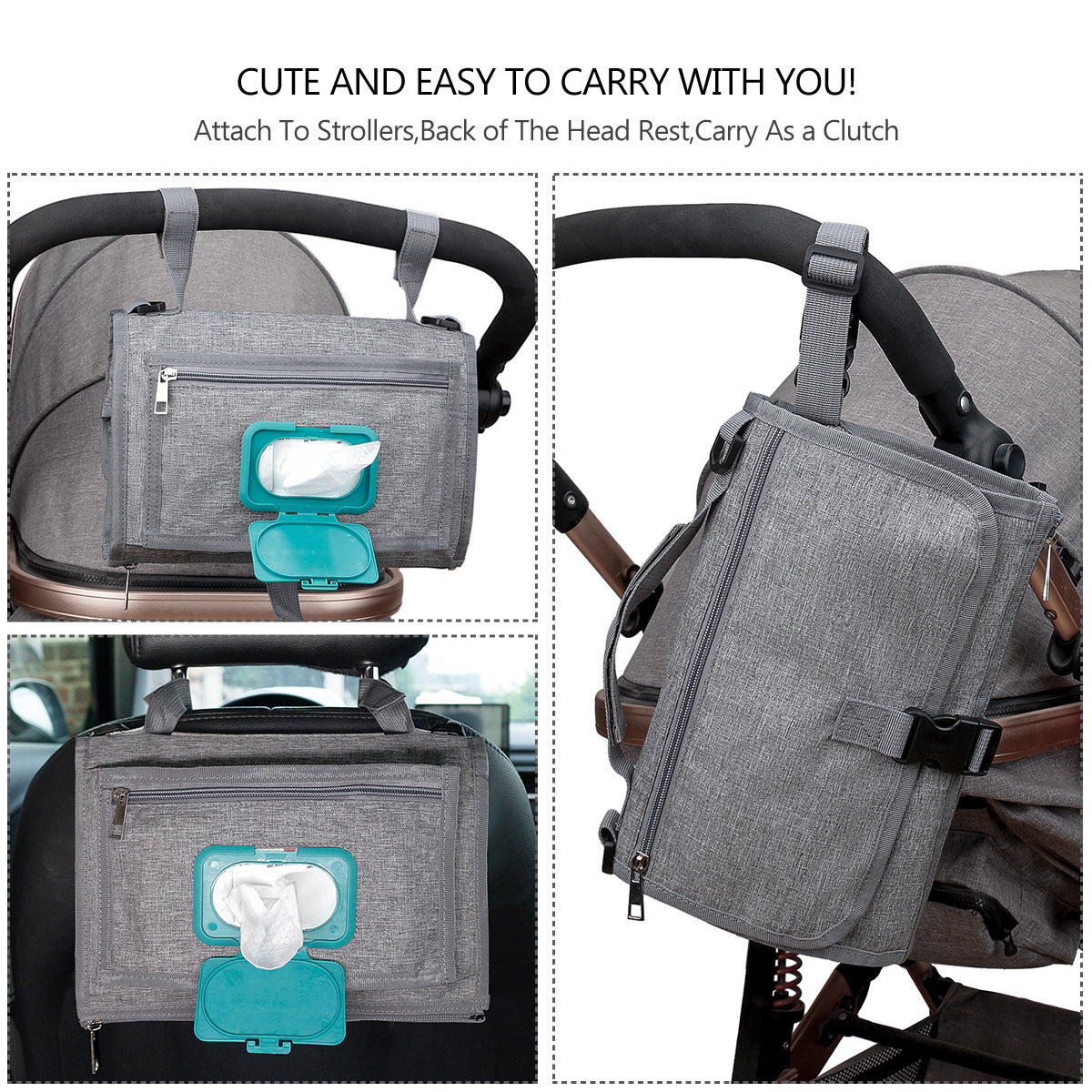 [Low Price Big Sale] Portable Baby Diaper Pad Supplies Outdoor Travel Folding Diapers Include Shoulder Strap Wet Wipes