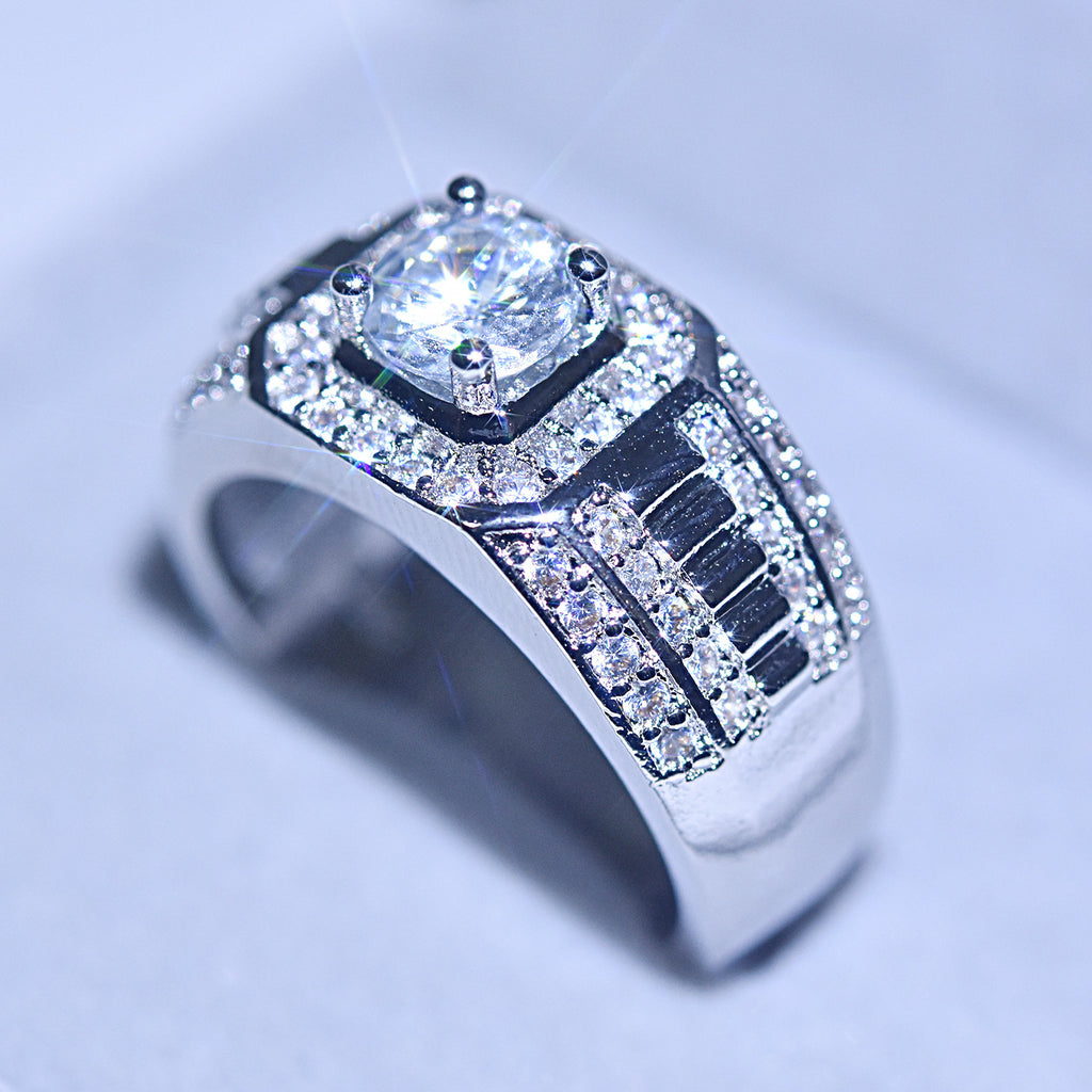 Cross-Border Popular Alloy Ring Accessories, His and Hers Couple Diamond Rings, Zircon Engagement Rings, Starting from One Piece