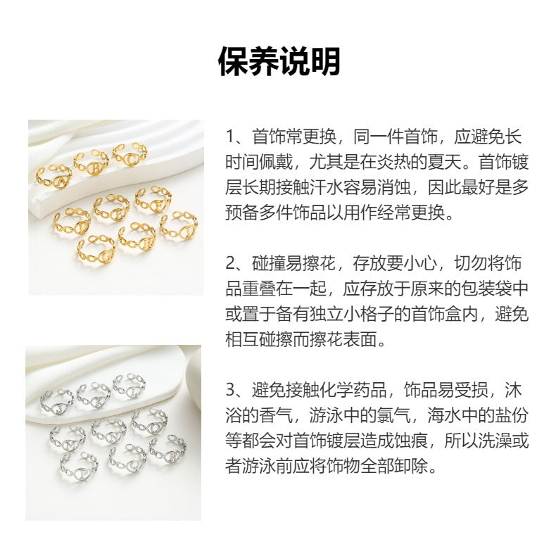 Hot Stainless Steel Single and Double Rows Full Diamond Titanium Steel Couple Rings for Women with Small Square Diamonds Personalized Simple Card Plus Titanium Steel Rings
