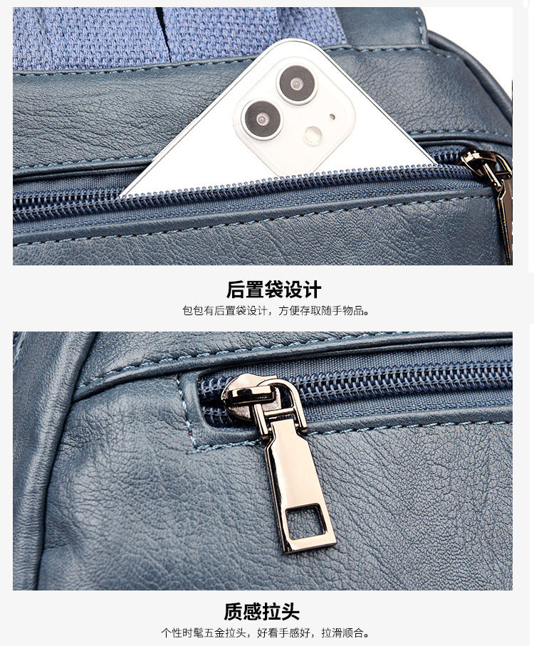 Factory Direct Supply Cross-Border Women's Backpack New Soft Leather Fashion Versatile Backpack Women's Large Capacity Travel Bag