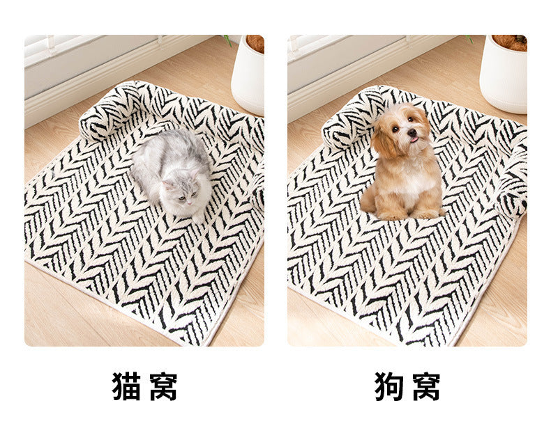 Cross-Border Hot-Selling Anti-Scratch Pet Mat, New Plush Thickened Non-Slip Sofa Dog Bed, Pet Supplies