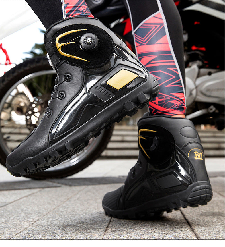 Cross-Border Supply Men's Motorcycle Shoes Large Size Motorcycle Riding Shoes Men's Rider Four-Season Sneakers Motorcycle Travel Equipment