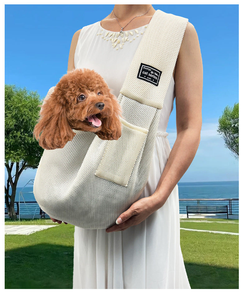 Amazon's Best-Selling Mesh Summer Foldable Shoulder Pet Bag Large Capacity Breathable Portable Travel Cross-Body Cat Bag
