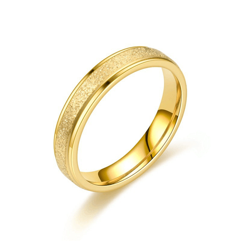 Hot Stainless Steel Single and Double Rows Full Diamond Titanium Steel Couple Rings for Women with Small Square Diamonds Personalized Simple Card Plus Titanium Steel Rings