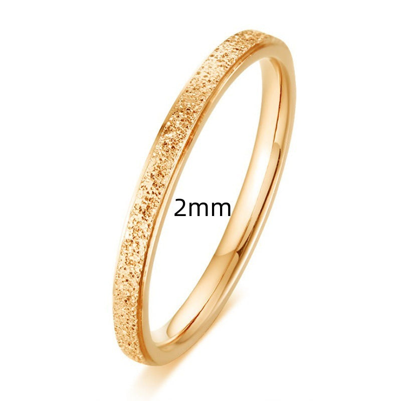 Hot Stainless Steel Single and Double Rows Full Diamond Titanium Steel Couple Rings for Women with Small Square Diamonds Personalized Simple Card Plus Titanium Steel Rings
