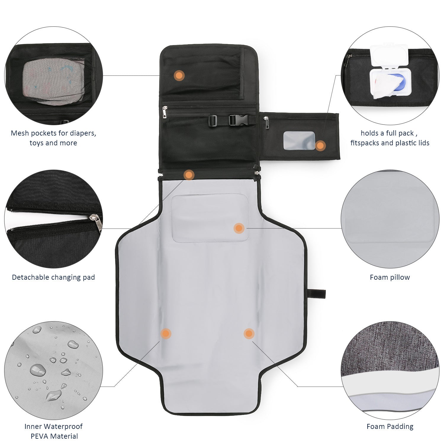 [Low Price Big Sale] Portable Baby Diaper Pad Supplies Outdoor Travel Folding Diapers Include Shoulder Strap Wet Wipes