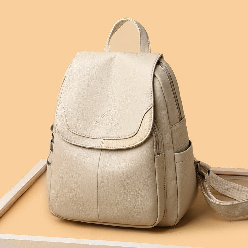 Factory Direct Supply Cross-Border Women's Backpack New Soft Leather Fashion Versatile Backpack Women's Large Capacity Travel Bag