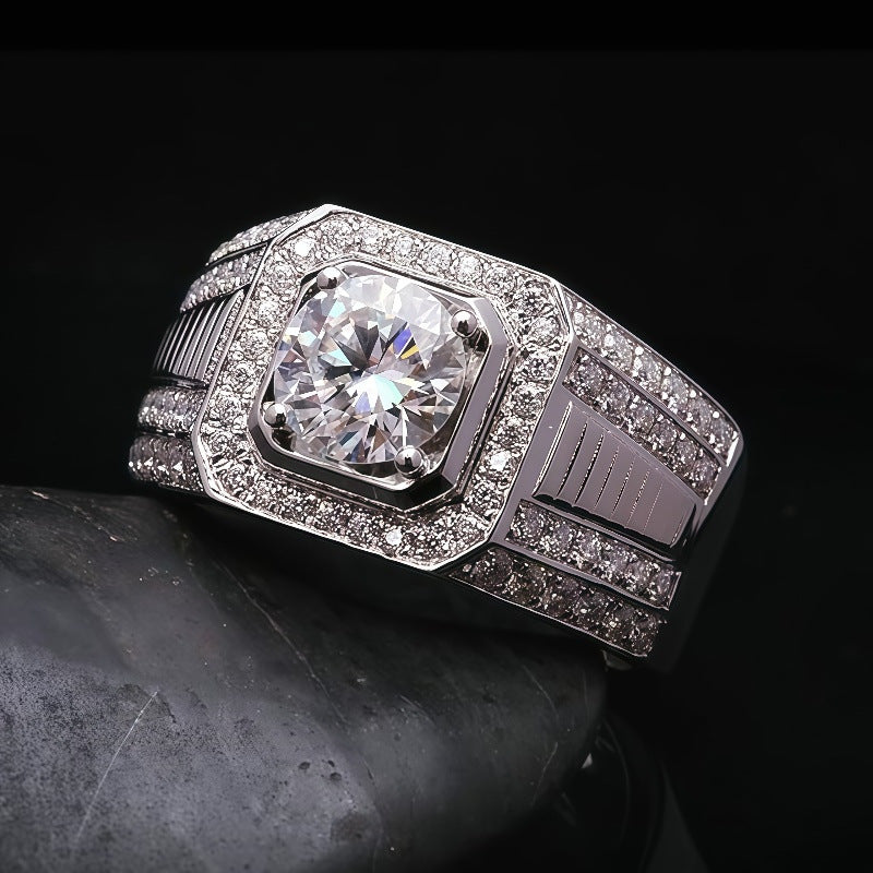 Cross-Border Popular Alloy Ring Accessories, His and Hers Couple Diamond Rings, Zircon Engagement Rings, Starting from One Piece