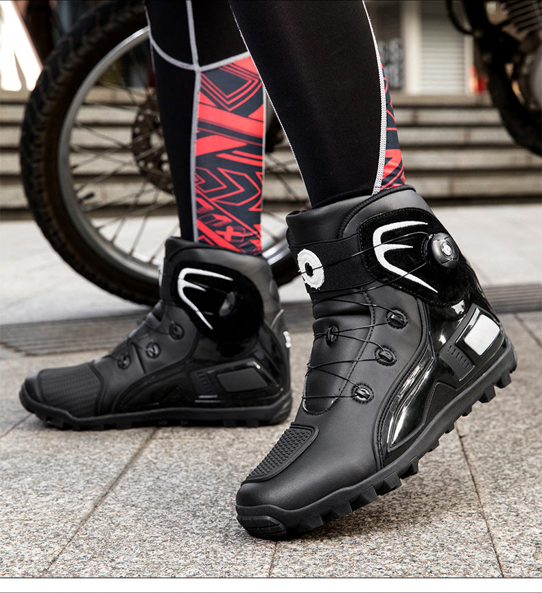 Cross-Border Supply Men's Motorcycle Shoes Large Size Motorcycle Riding Shoes Men's Rider Four-Season Sneakers Motorcycle Travel Equipment
