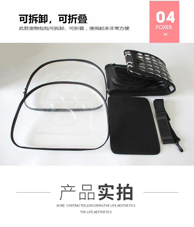 Cross-Border Direct Supply Amazon Pet Bag Portable Transparent Cat and Dog Backpack Foldable Breathable Portable Cat Bag
