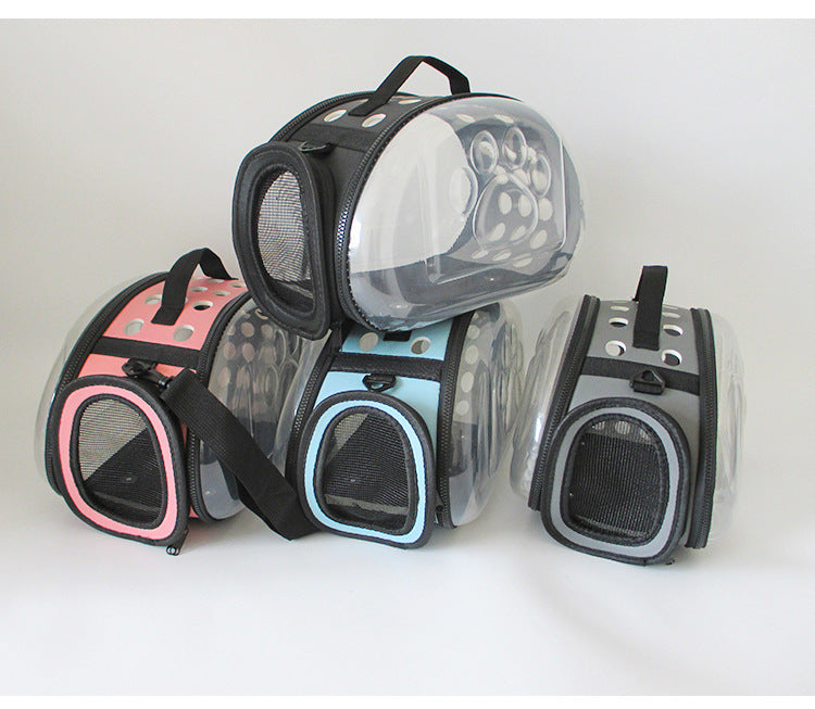 Cross-Border Direct Supply Amazon Pet Bag Portable Transparent Cat and Dog Backpack Foldable Breathable Portable Cat Bag