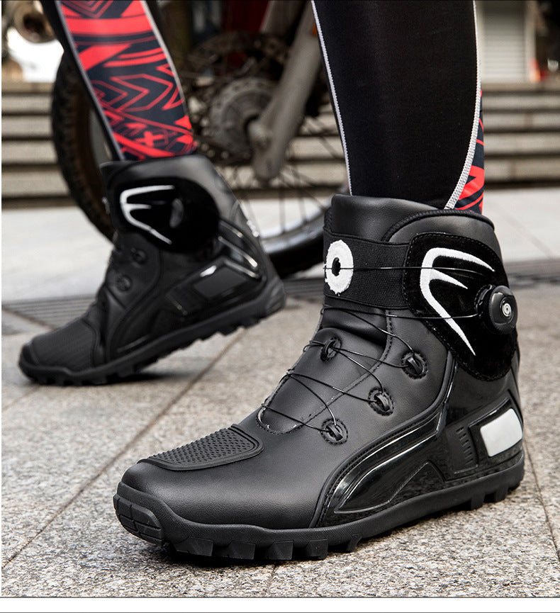 Cross-Border Supply Men's Motorcycle Shoes Large Size Motorcycle Riding Shoes Men's Rider Four-Season Sneakers Motorcycle Travel Equipment