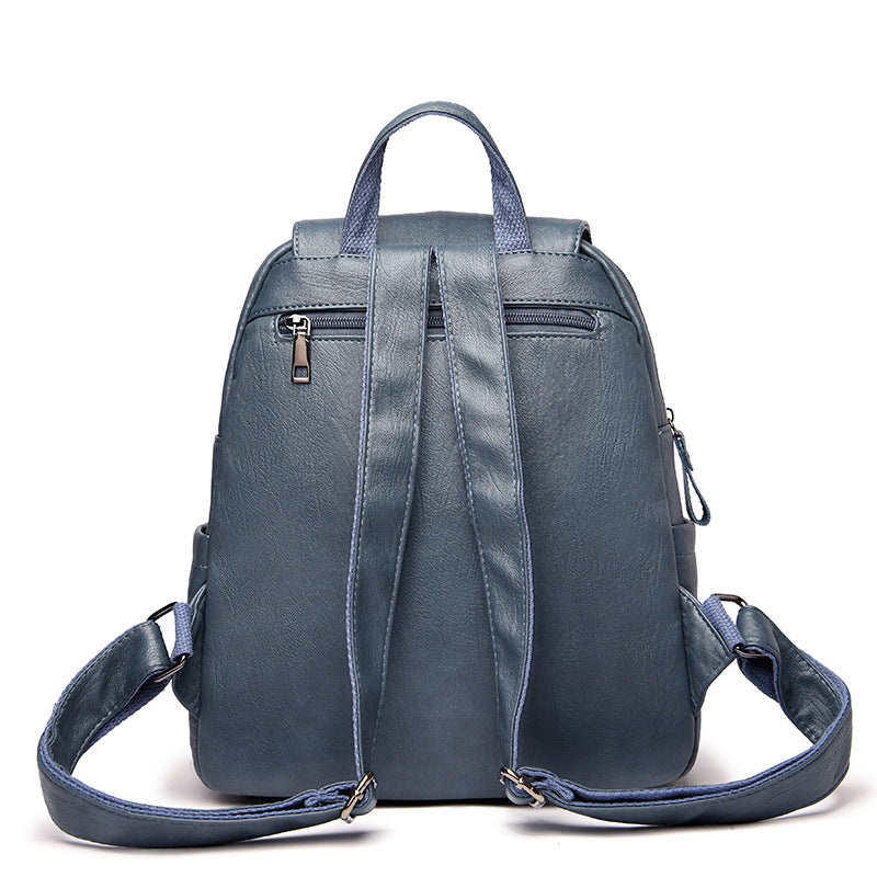 Factory Direct Supply Cross-Border Women's Backpack New Soft Leather Fashion Versatile Backpack Women's Large Capacity Travel Bag