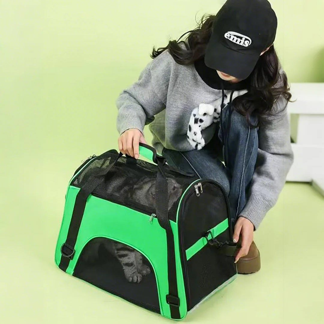 Cat Bag Pet Bag Dog Going Out Portable Portable Pack Exas-large Breathable Bag Backpack with Cage Travel Box