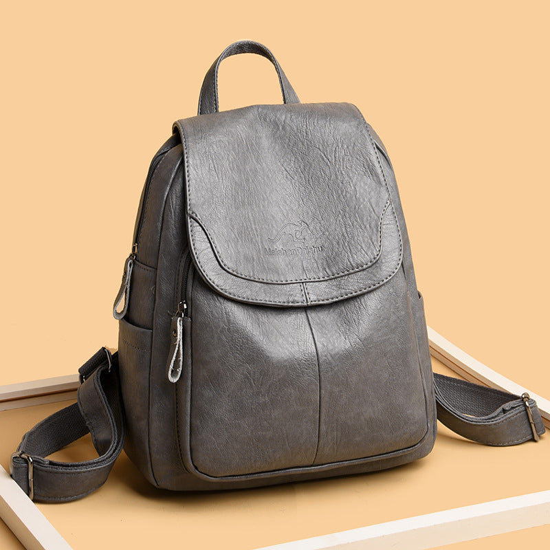 Factory Direct Supply Cross-Border Women's Backpack New Soft Leather Fashion Versatile Backpack Women's Large Capacity Travel Bag
