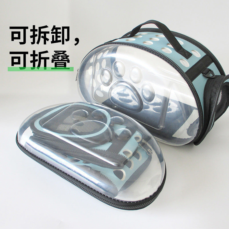 Cross-Border Direct Supply Amazon Pet Bag Portable Transparent Cat and Dog Backpack Foldable Breathable Portable Cat Bag