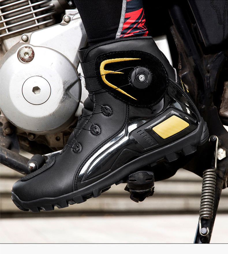 Cross-Border Supply Men's Motorcycle Shoes Large Size Motorcycle Riding Shoes Men's Rider Four-Season Sneakers Motorcycle Travel Equipment