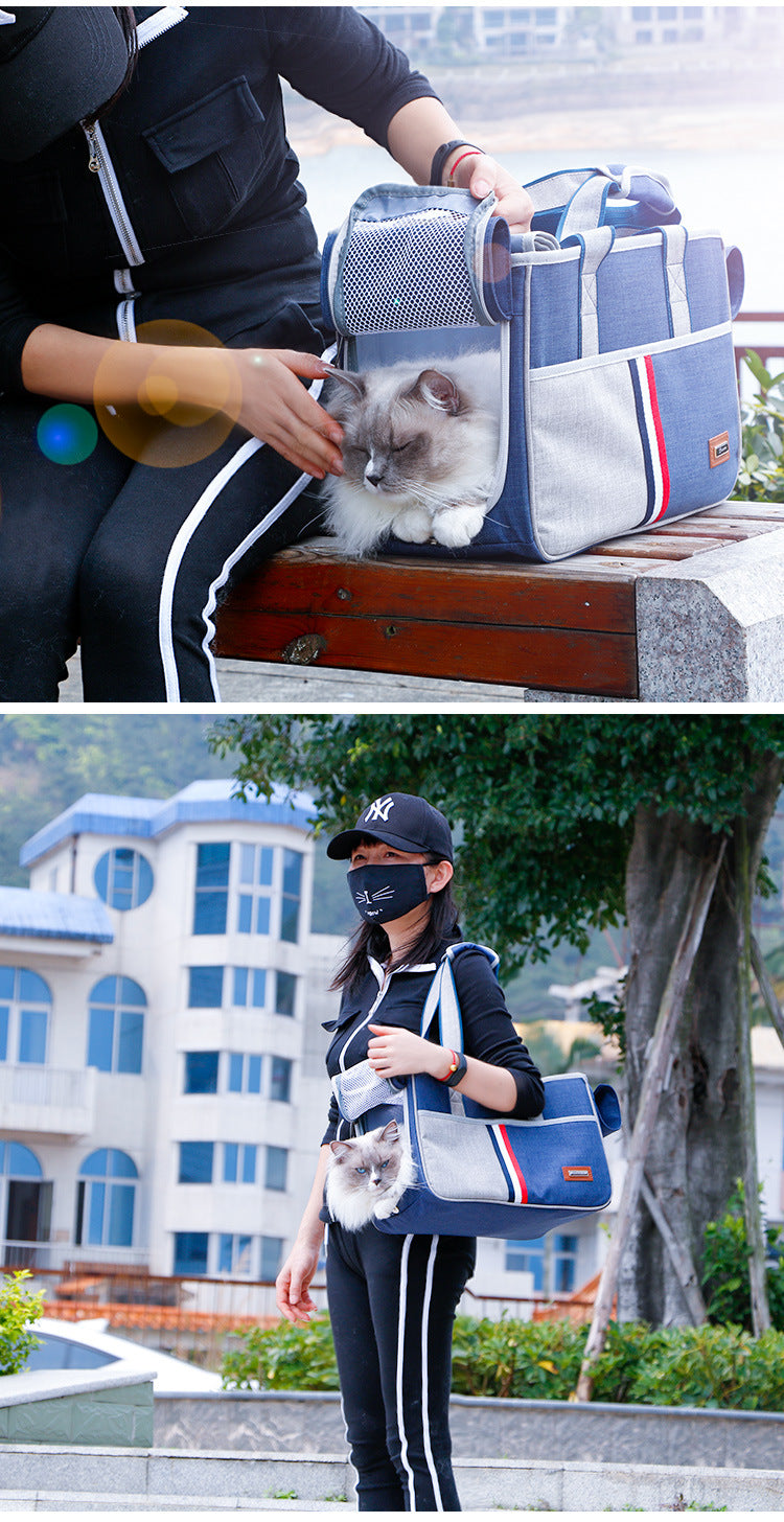Cat Bag, Pet Bag, Large-Capacity Cat Bag, Dog Outing Shoulder Cross-Body Backpack, a Must-Have for Pet Travel