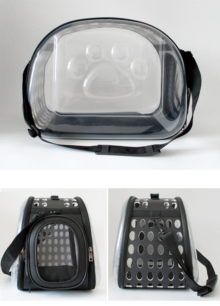 Cross-Border Direct Supply Amazon Pet Bag Portable Transparent Cat and Dog Backpack Foldable Breathable Portable Cat Bag