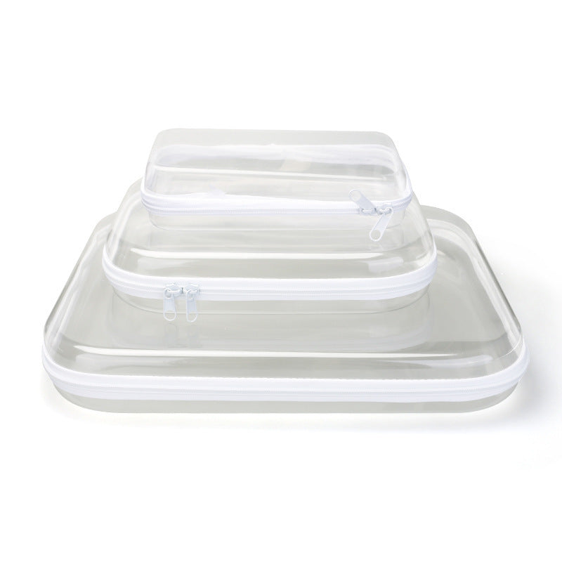 Cross-Border Popular Pet Box Travel Storage Bag Digital Stationery Toiletry Makeup Bag Small Transparent Box Portable