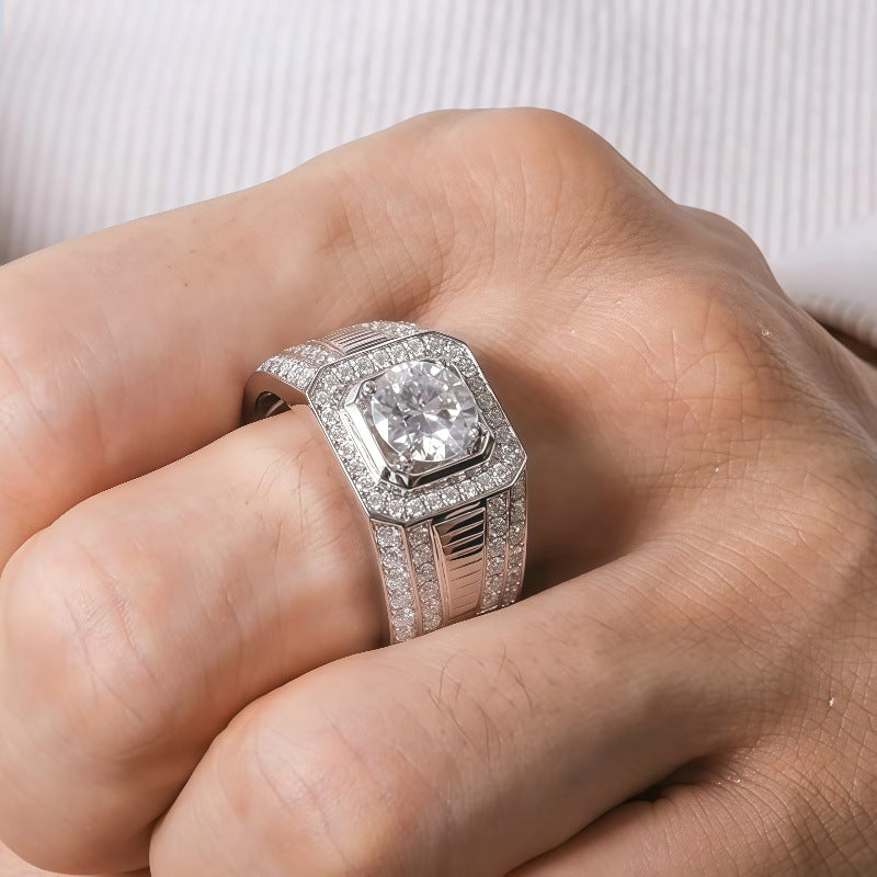 Cross-Border Popular Alloy Ring Accessories, His and Hers Couple Diamond Rings, Zircon Engagement Rings, Starting from One Piece