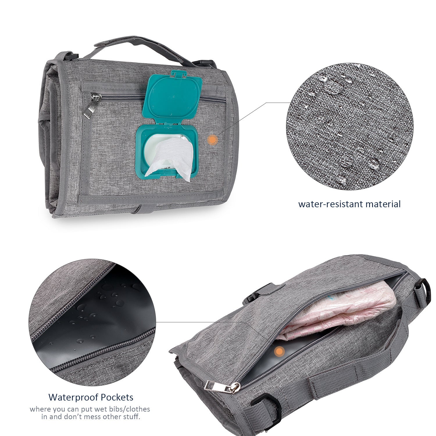 [Low Price Big Sale] Portable Baby Diaper Pad Supplies Outdoor Travel Folding Diapers Include Shoulder Strap Wet Wipes