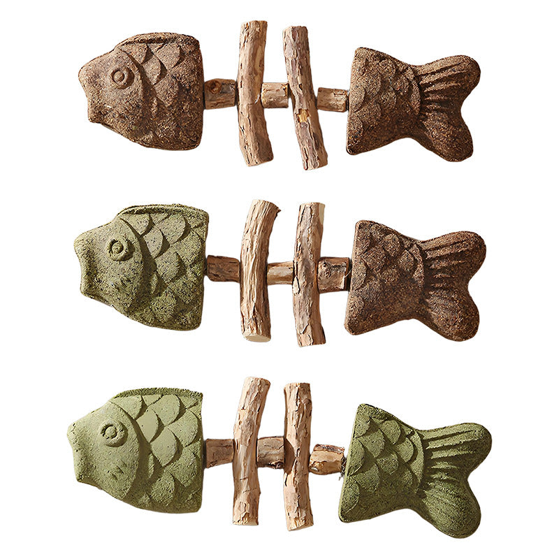 Cat Toy Fish Simulation Mint Self-Entertainment Boredom Relief Chew-Resistant Teasing Cat Stick Kitten Pet Supplies